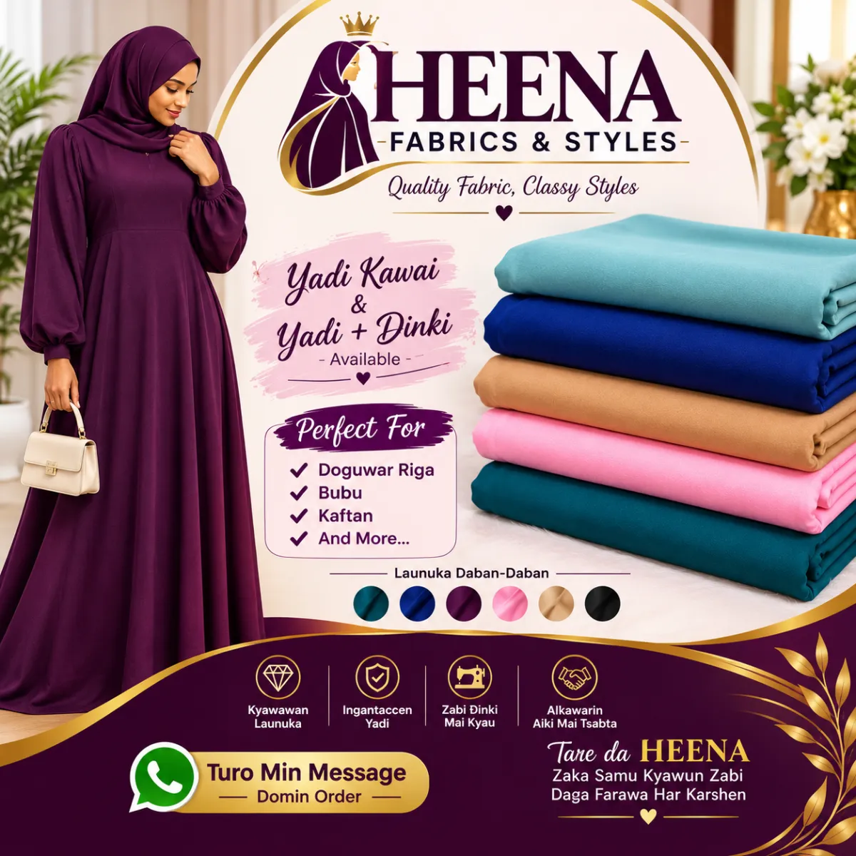 Beautiful fabrics for Long gownsHEENA FABRICS STYLE - Image 1