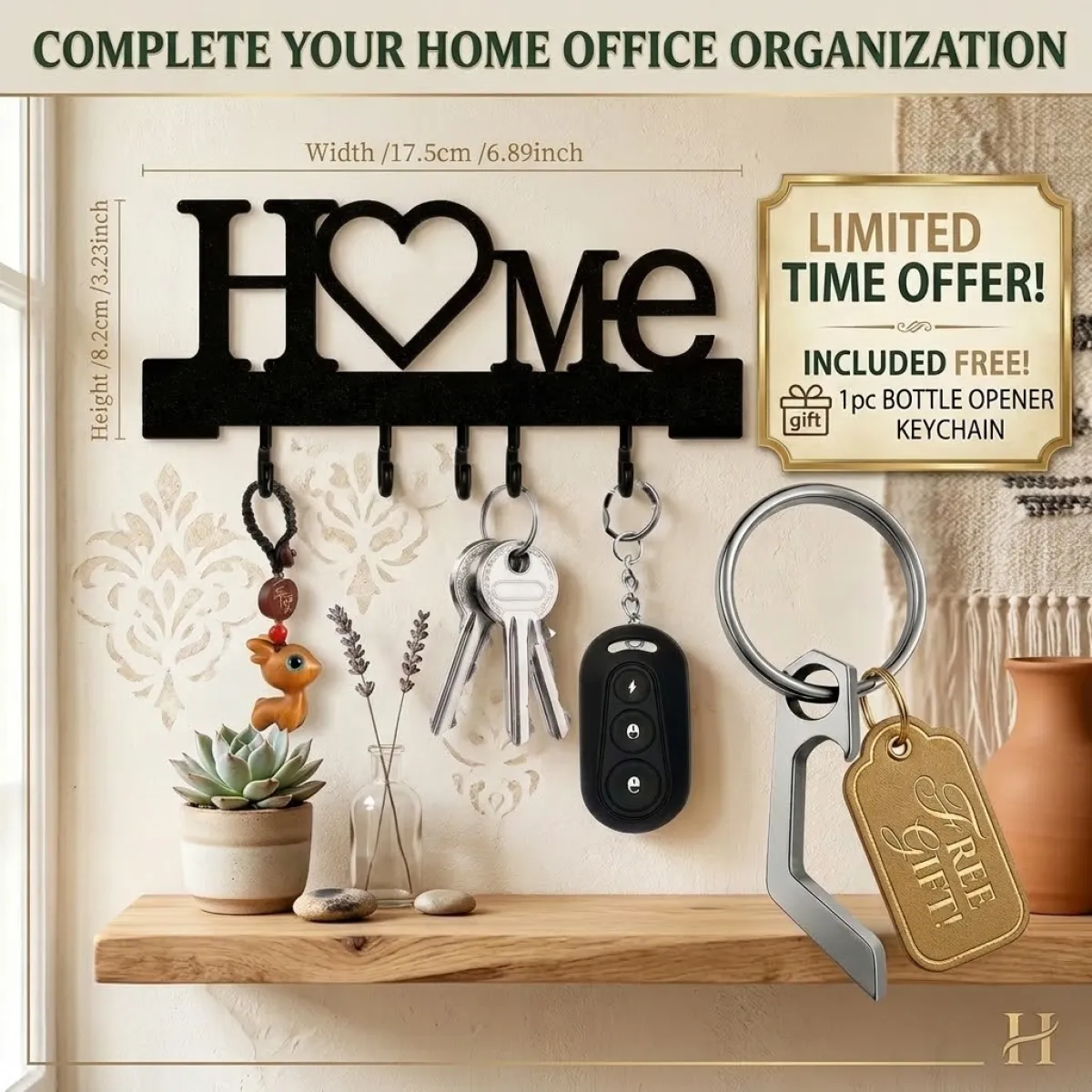 Love Shape Wall Mounted Key Holder with free gift - Image 5