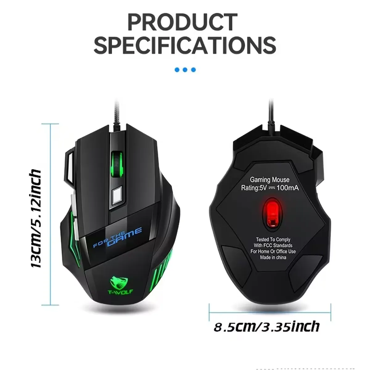7-Button Wired Gaming Mouse RGB Backlight, 4-Level DPI - Image 5
