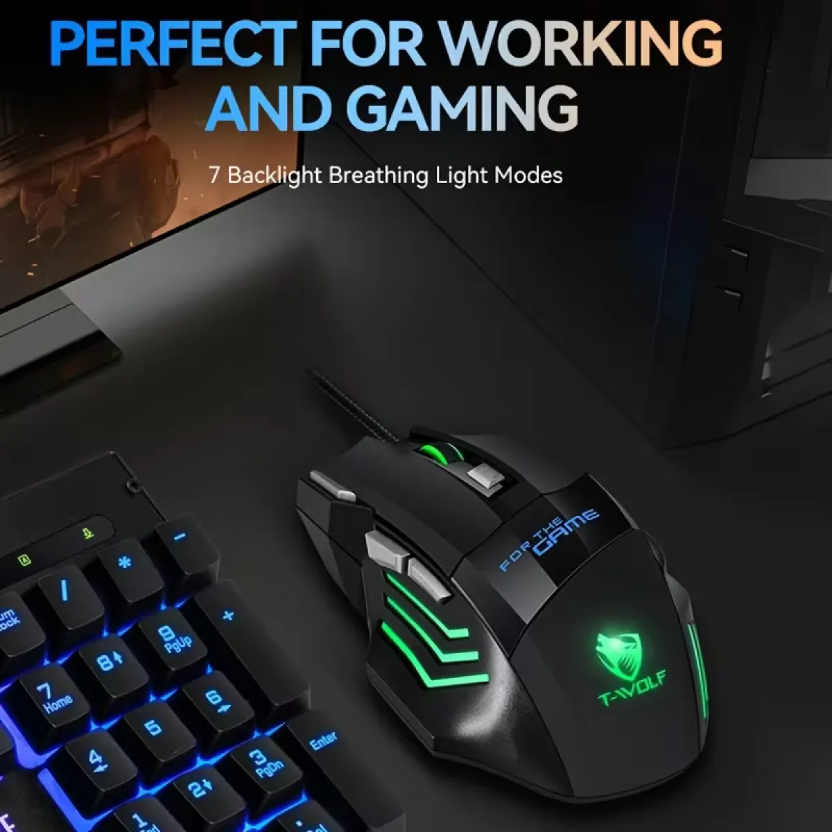 7-Button Wired Gaming Mouse RGB Backlight, 4-Level DPI - Image 4