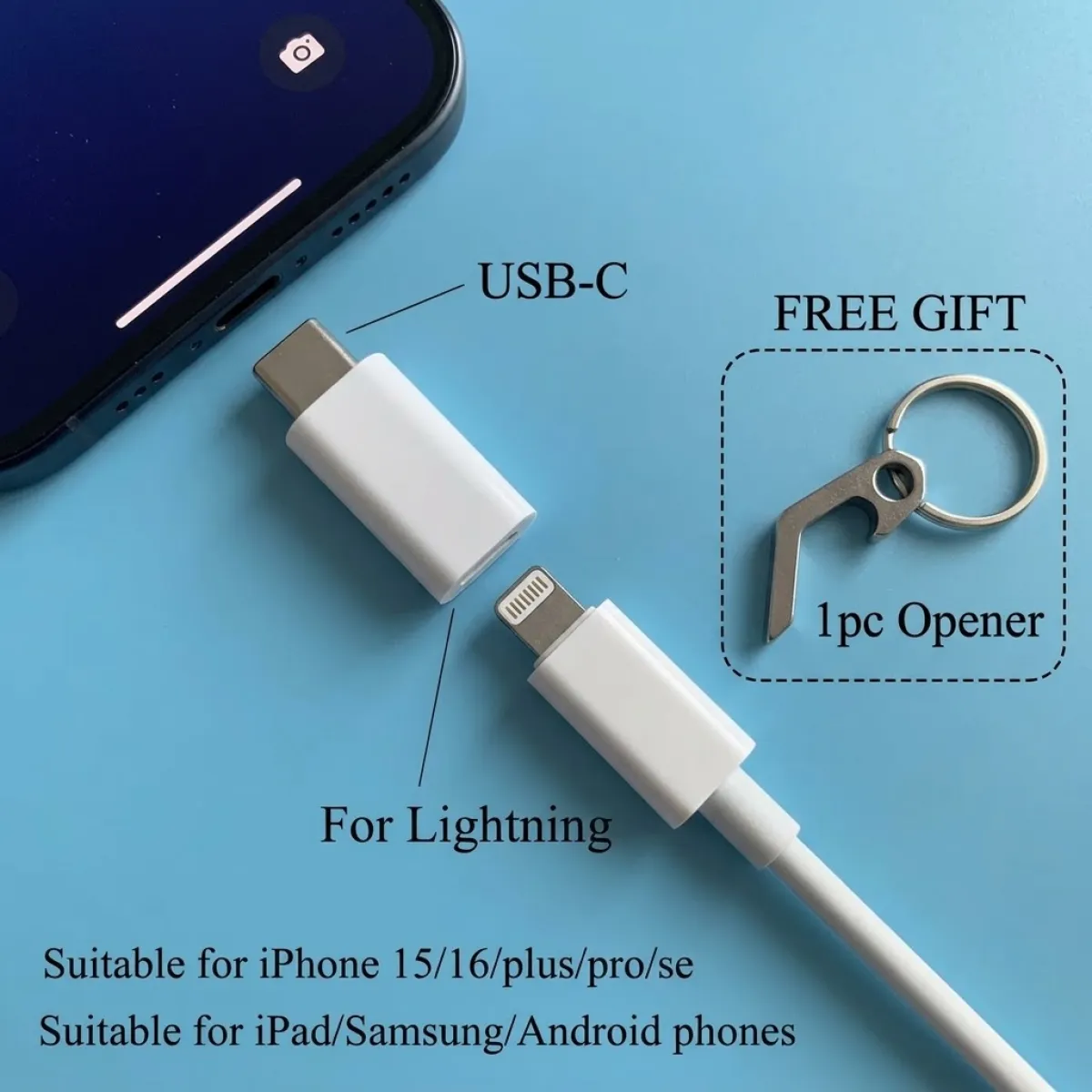 2Pcs Lightning to USB-C Adapter - iPhone Connector - Image 2