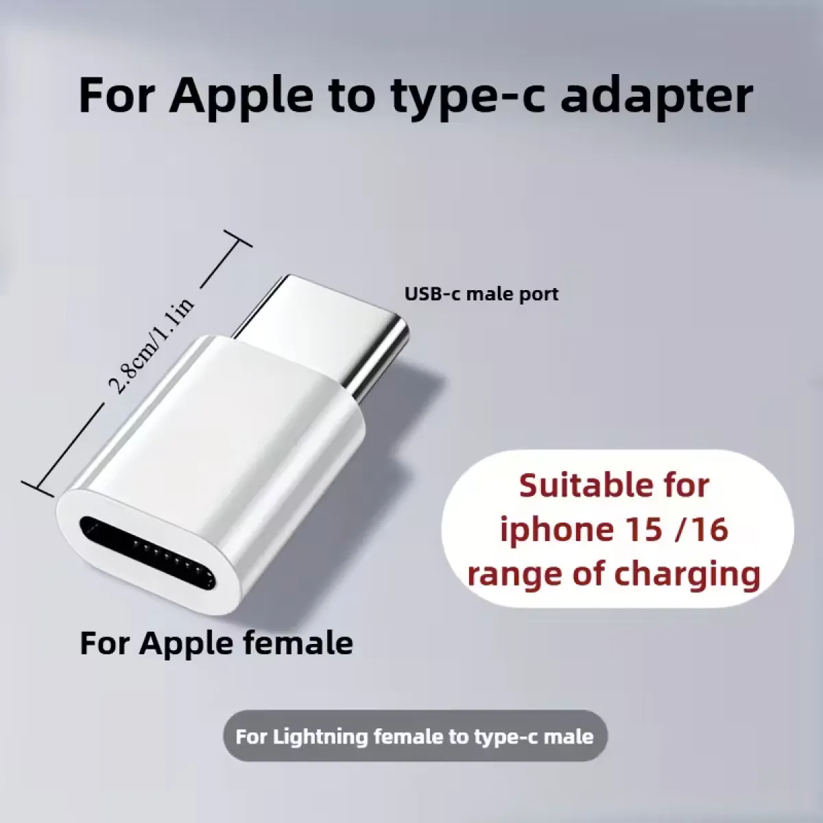 2Pcs Lightning to USB-C Adapter - iPhone Connector - Image 5