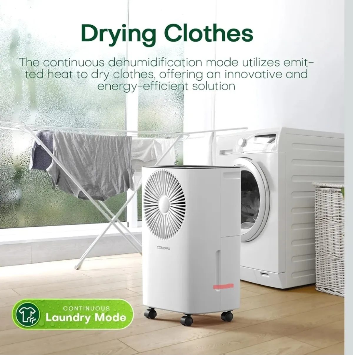 12Lday Dehumidifier, Continuous Drain, Auto Dehumidification, Sle - Image 3