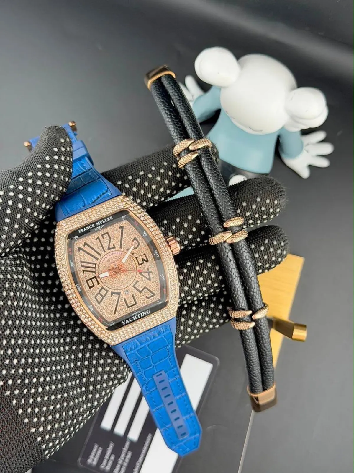 Franck muller leather stone set. - Image 1