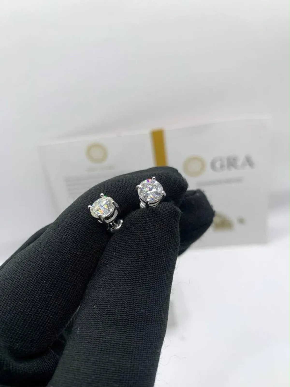 Vvs Moissanite Diamonds 4claws Earrings Earrings 6. 5MM - Image 1