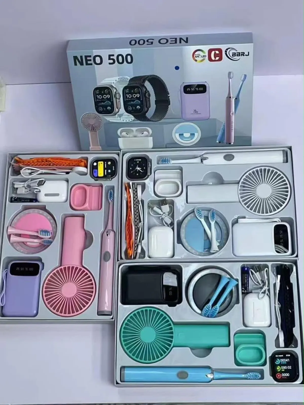 Neo 500, ultra smart watch airpod pro 2, 4 straps, hand fan power - Image 2