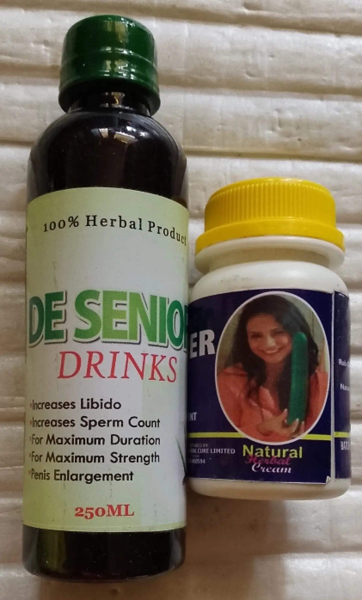 De Senior Men Drink+Nock Out Capsule+Top notch cucumber cream for Penis - Image 2