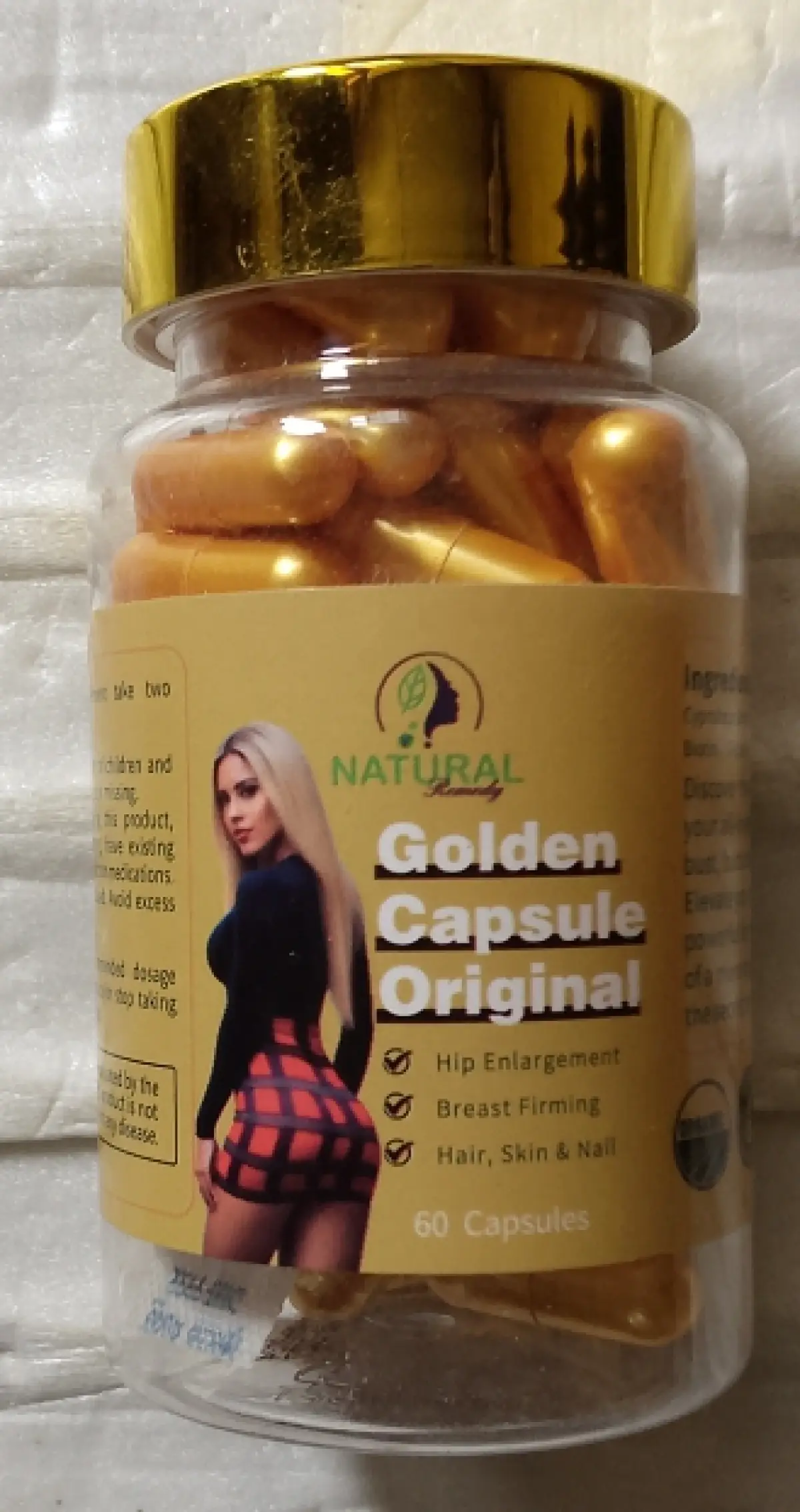 Golden Capsule Original for Butt Enlargement, Breast Firming, Hair, Skin - Image 1