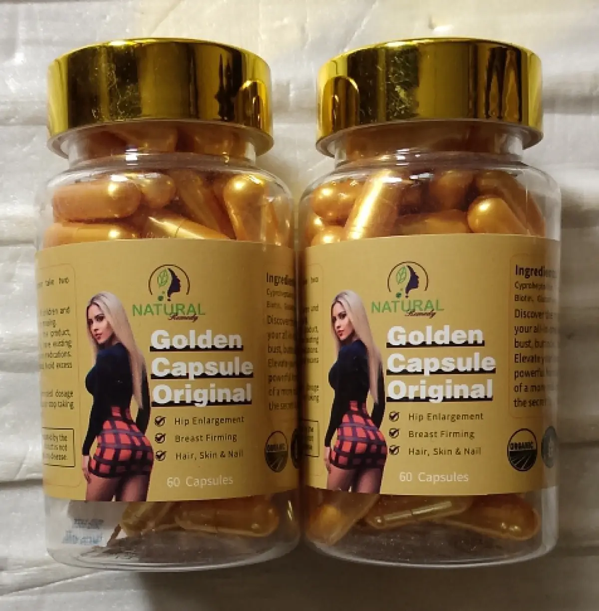 Golden Capsule Original for Butt Enlargement, Breast Firming, Hair, Skin - Image 2