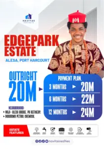 🌊 Own a Prime Plot at Edge Park Estate, Eleme – 20M Outright!