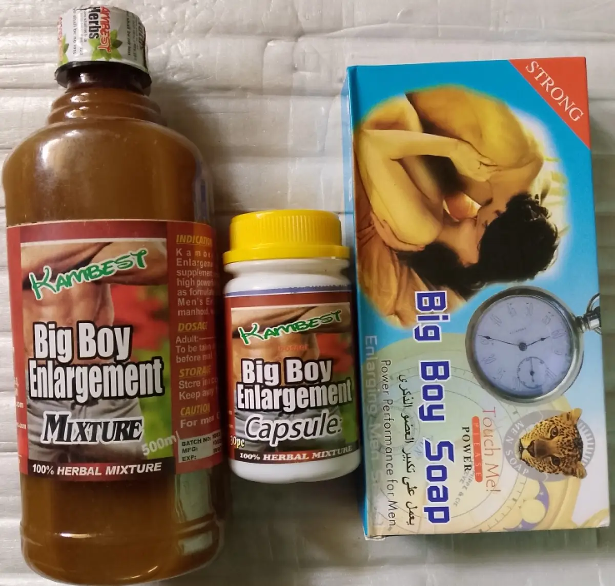 Big Boy XXXL Penis Enlargement Liquid, Capsule+Soap - Image 1