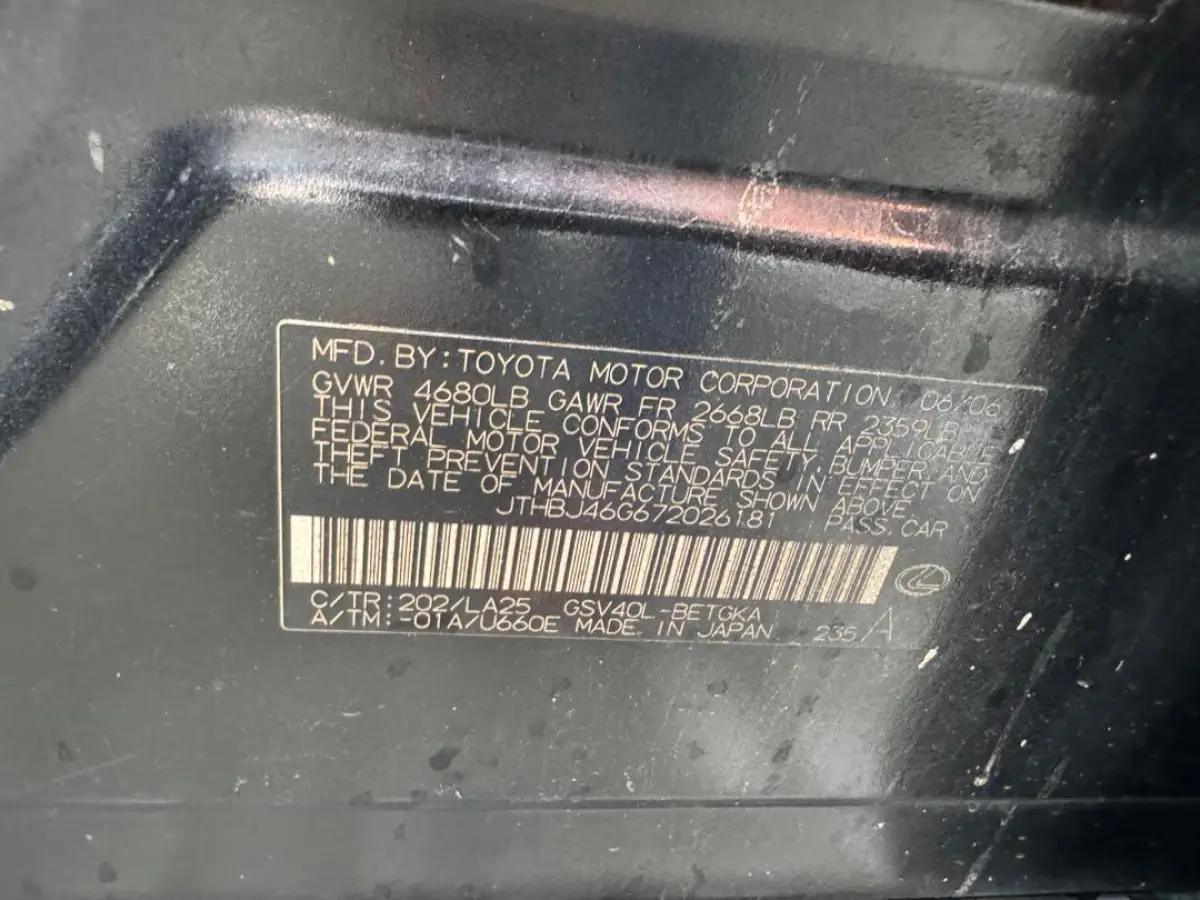 Good deal Lexus es350 Year 2007 engine Gear Ac Sunroof Thumb - Image 6