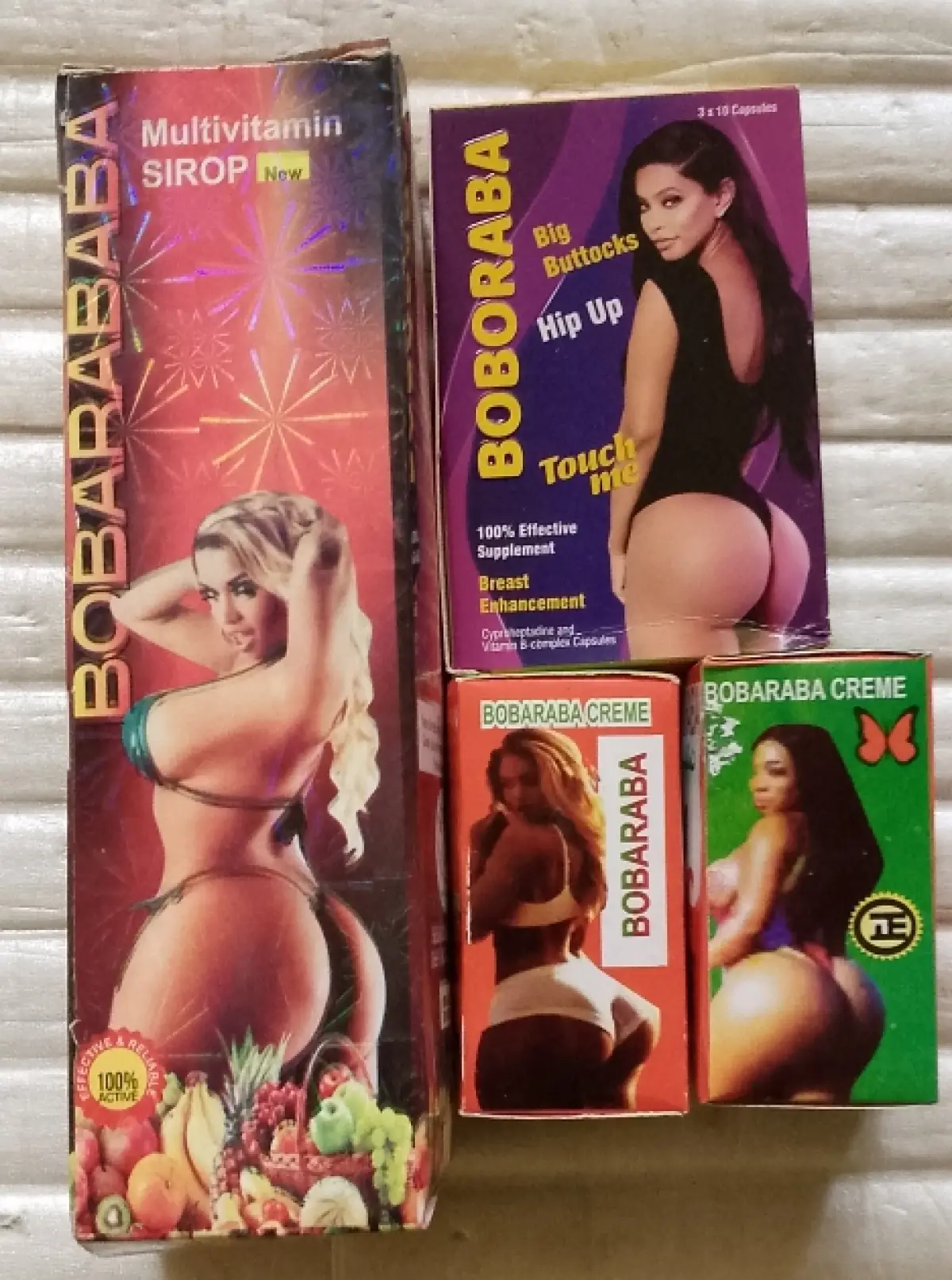 Bobaraba Butt and Breast Enlargement Combo: Syrup, Capsule and Cream - Image 1