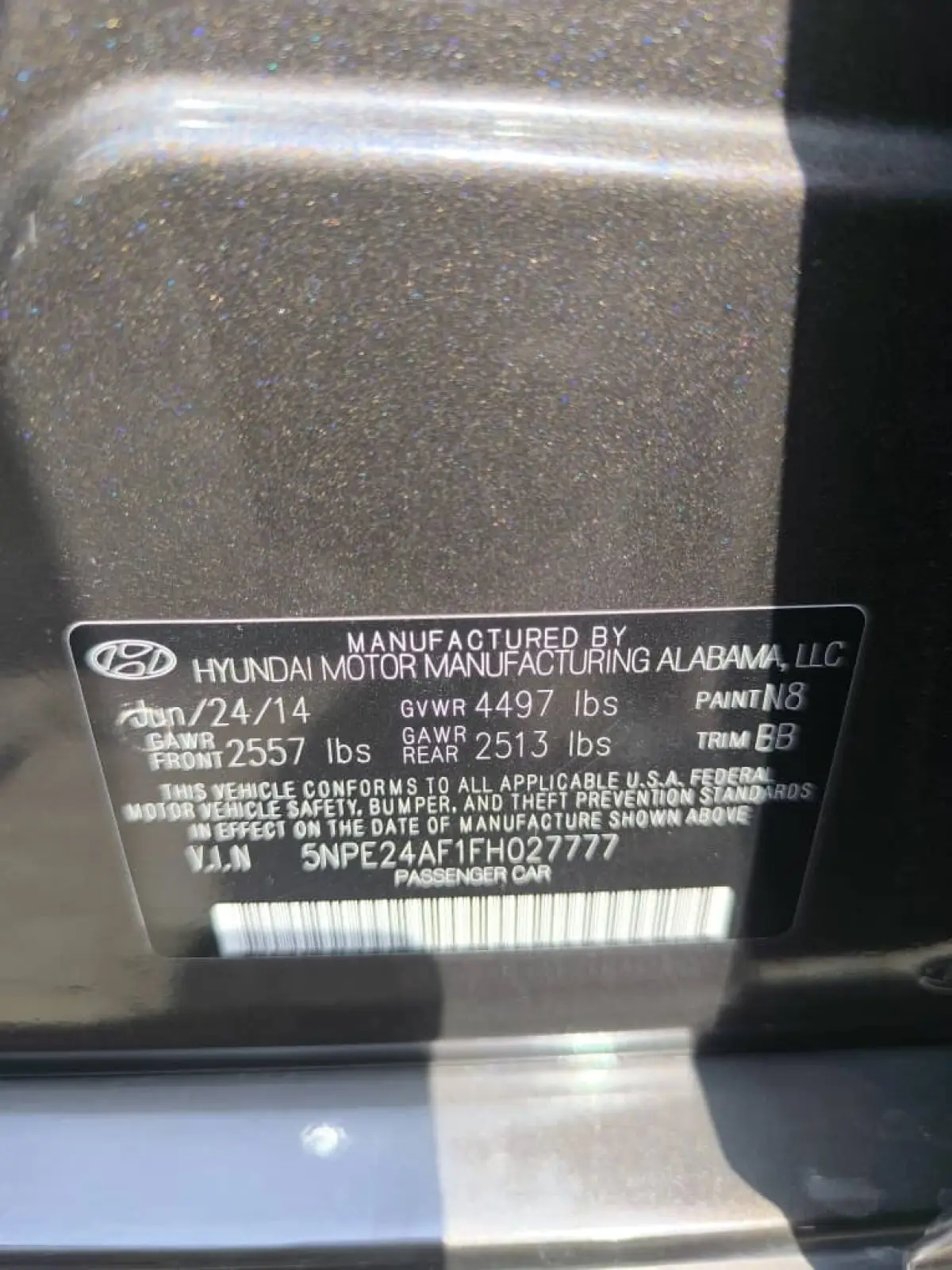 TOKS HYUNDAI SONATA SPORTS 2015 MODEL - Image 7