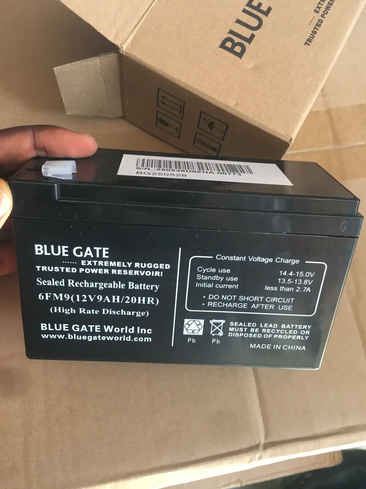 BLUEGATE 12v9ah BATTERY - Image 2