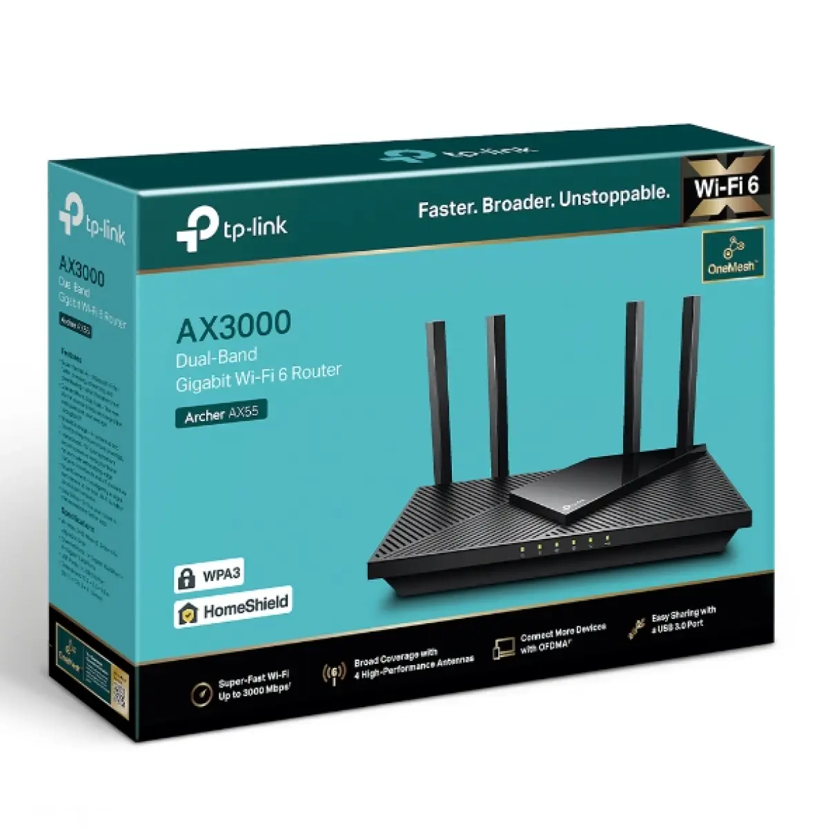 Tp-link Archer AX55 AX3000 Gigabit Wifi 6 Router - Image 1