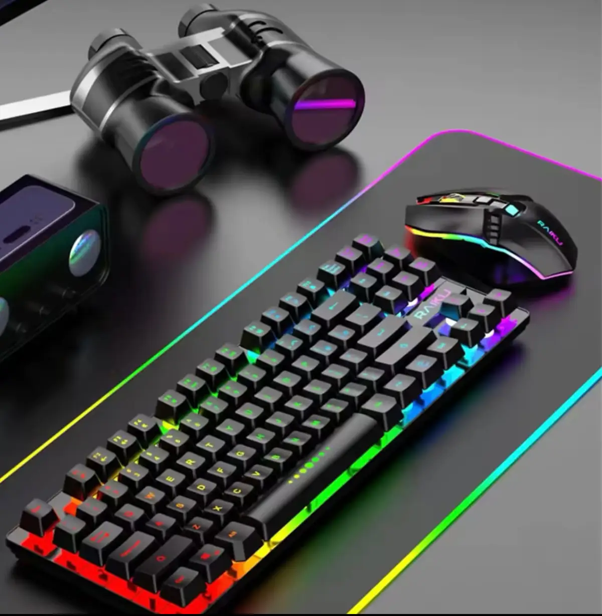 Raiku R905 wireless RGB Gaming keyboard and mouse - Image 1