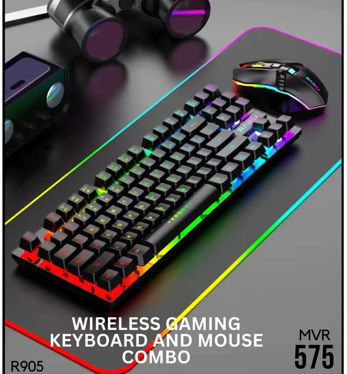 Raiku R905 wireless RGB Gaming keyboard and mouse - Image 3